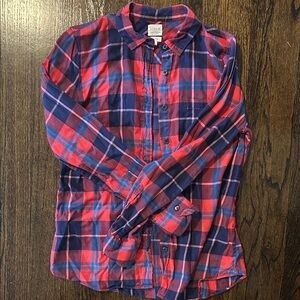 J. Crew Red and Blue Plaid Button Down Shirt